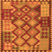 Serging Thickness of Oriental Orange Traditional Rug, con1100org