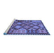 Sideview of Machine Washable Oriental Blue Traditional Rug, wshcon1100blu