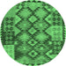 Round Oriental Emerald Green Traditional Rug, con1100emgrn