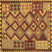 Square Oriental Brown Traditional Rug, con1100brn