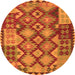 Machine Washable Oriental Orange Traditional Area Rugs, wshcon1100org