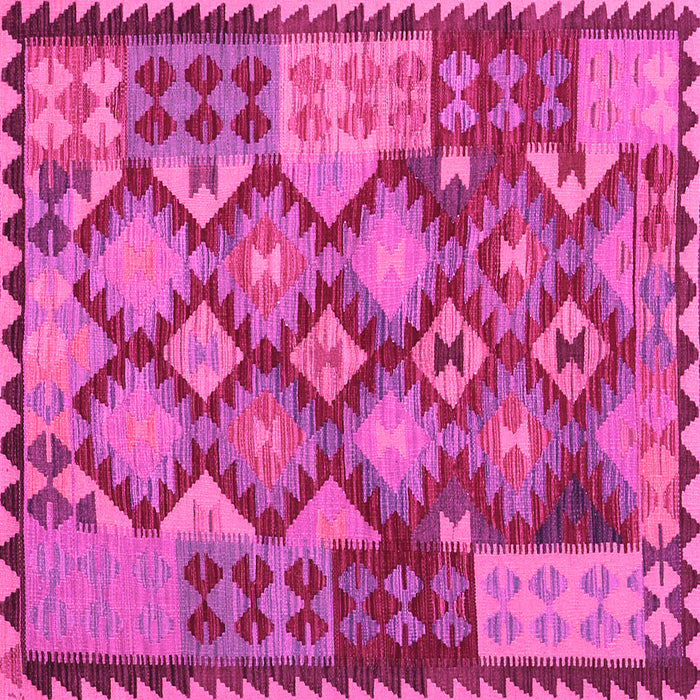 Square Machine Washable Oriental Pink Traditional Rug, wshcon1100pnk