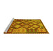 Sideview of Machine Washable Oriental Yellow Traditional Rug, wshcon1100yw