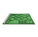 Sideview of Machine Washable Oriental Emerald Green Traditional Area Rugs, wshcon1100emgrn