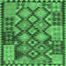 Square Oriental Emerald Green Traditional Rug, con1100emgrn