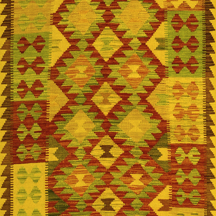 Machine Washable Oriental Yellow Traditional Rug, wshcon1100yw