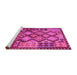 Sideview of Machine Washable Oriental Pink Traditional Rug, wshcon1100pnk