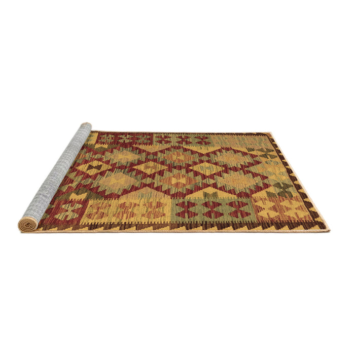 Sideview of Machine Washable Oriental Brown Traditional Rug, wshcon1100brn