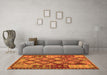 Machine Washable Oriental Orange Traditional Area Rugs in a Living Room, wshcon1100org