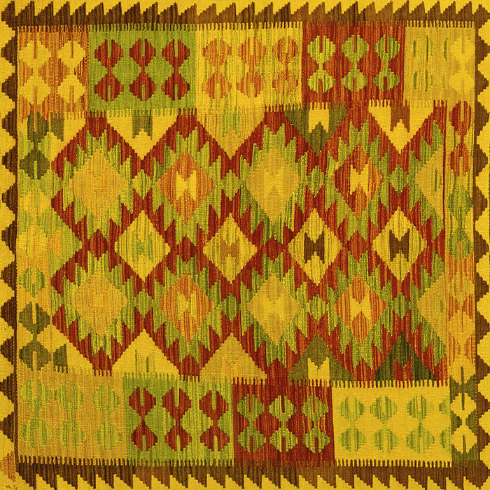Square Oriental Yellow Traditional Rug, con1100yw