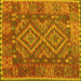 Square Oriental Yellow Traditional Rug, con1101yw