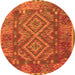 Square Oriental Orange Traditional Rug, con1101org