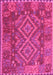 Machine Washable Oriental Pink Traditional Rug, wshcon1101pnk