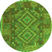 Square Oriental Green Traditional Rug, con1101grn