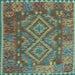 Square Oriental Light Blue Traditional Rug, con1101lblu