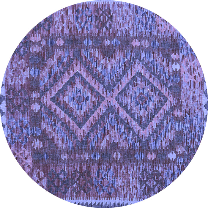 Round Machine Washable Oriental Blue Traditional Rug, wshcon1101blu