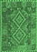 Machine Washable Oriental Emerald Green Traditional Area Rugs, wshcon1101emgrn