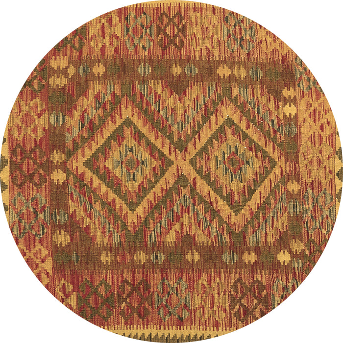 Round Oriental Brown Traditional Rug, con1101brn