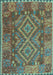 Machine Washable Oriental Light Blue Traditional Rug, wshcon1101lblu