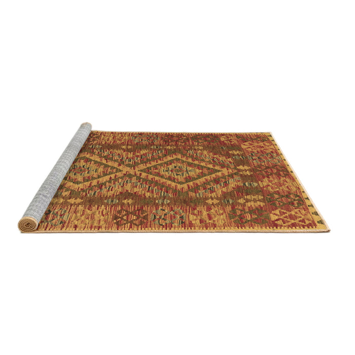 Sideview of Machine Washable Oriental Brown Traditional Rug, wshcon1101brn