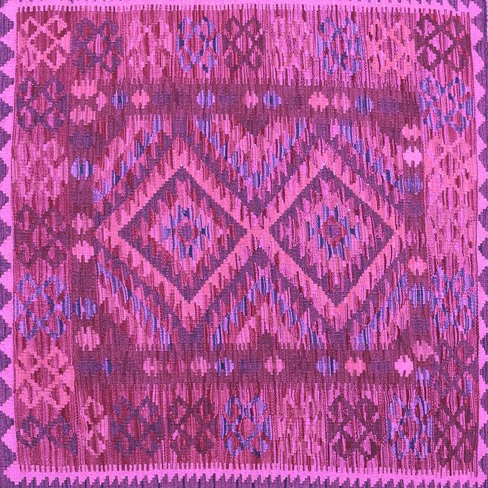 Square Machine Washable Oriental Purple Traditional Area Rugs, wshcon1101pur