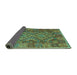 Sideview of Oriental Turquoise Traditional Rug, con1101turq