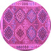 Round Oriental Purple Traditional Rug, con1102pur