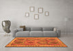 Machine Washable Oriental Orange Traditional Area Rugs in a Living Room, wshcon1102org