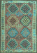 Machine Washable Oriental Light Blue Traditional Rug, wshcon1102lblu