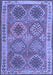 Machine Washable Oriental Blue Traditional Rug, wshcon1102blu