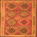 Round Machine Washable Oriental Orange Traditional Area Rugs, wshcon1102org