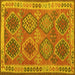 Square Oriental Yellow Traditional Rug, con1102yw