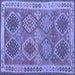 Square Oriental Blue Traditional Rug, con1102blu