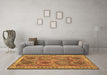 Machine Washable Oriental Brown Traditional Rug in a Living Room,, wshcon1102brn