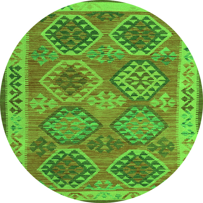 Square Oriental Green Traditional Rug, con1102grn
