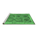 Sideview of Machine Washable Oriental Emerald Green Traditional Area Rugs, wshcon1102emgrn