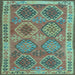 Square Machine Washable Oriental Light Blue Traditional Rug, wshcon1102lblu