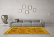 Machine Washable Oriental Yellow Traditional Rug in a Living Room, wshcon1102yw