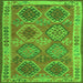 Round Machine Washable Oriental Green Traditional Area Rugs, wshcon1102grn