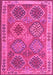 Machine Washable Oriental Pink Traditional Rug, wshcon1102pnk