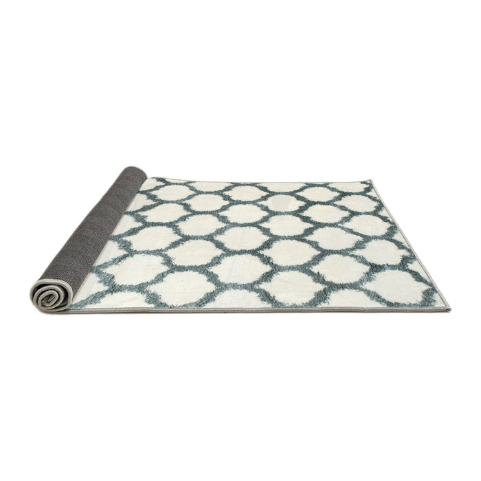 Thickness of Contemporary Dark Gray Trellis Rug, con1103
