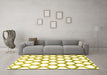 Machine Washable Terrilis Yellow Contemporary Rug in a Living Room, wshcon1103yw