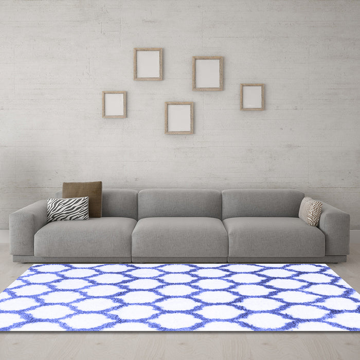 Machine Washable Terrilis Blue Contemporary Rug in a Living Room, wshcon1103blu