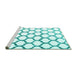 Sideview of Machine Washable Terrilis Turquoise Contemporary Area Rugs, wshcon1103turq