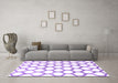 Machine Washable Terrilis Purple Contemporary Area Rugs in a Living Room, wshcon1103pur
