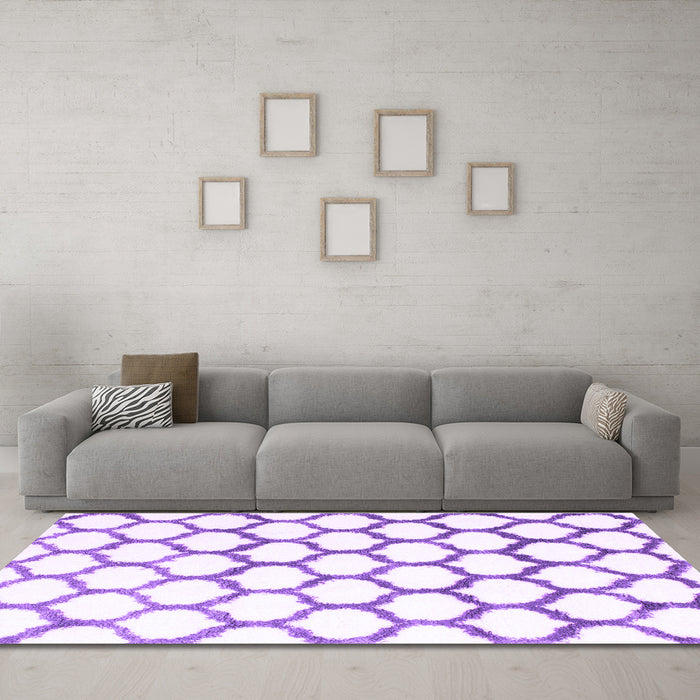 Machine Washable Terrilis Purple Contemporary Area Rugs in a Living Room, wshcon1103pur