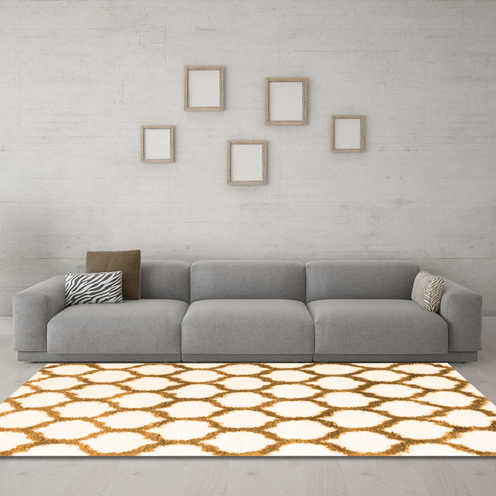 Machine Washable Terrilis Orange Contemporary Area Rugs in a Living Room, wshcon1103org