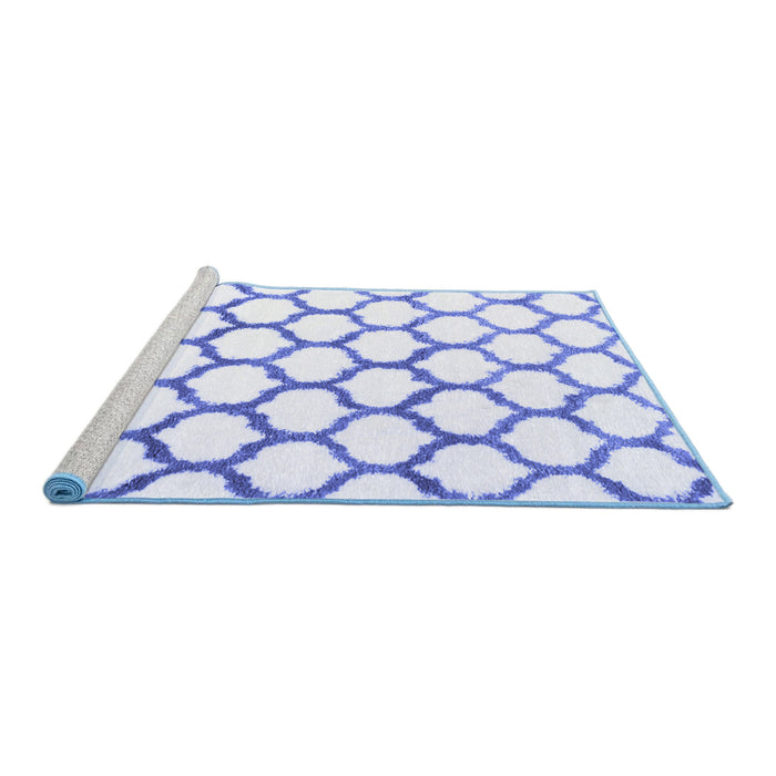 Sideview of Machine Washable Terrilis Blue Contemporary Rug, wshcon1103blu