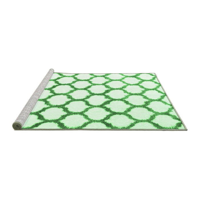 Sideview of Machine Washable Terrilis Emerald Green Contemporary Area Rugs, wshcon1103emgrn