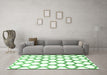 Machine Washable Terrilis Emerald Green Contemporary Area Rugs in a Living Room,, wshcon1103emgrn